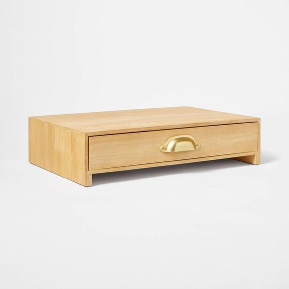 Threshold | Office | Threshold Monitor Stand Wooden Elevated Design Nat ...
